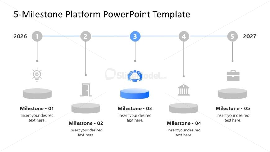 5 Milestone Platform Template Slide for Presentation