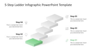 Customizable 5-Step Ladder Infographic PPT Template 