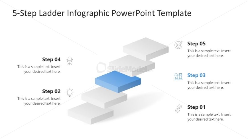 5-Step Ladder Infographic Template for Presentation