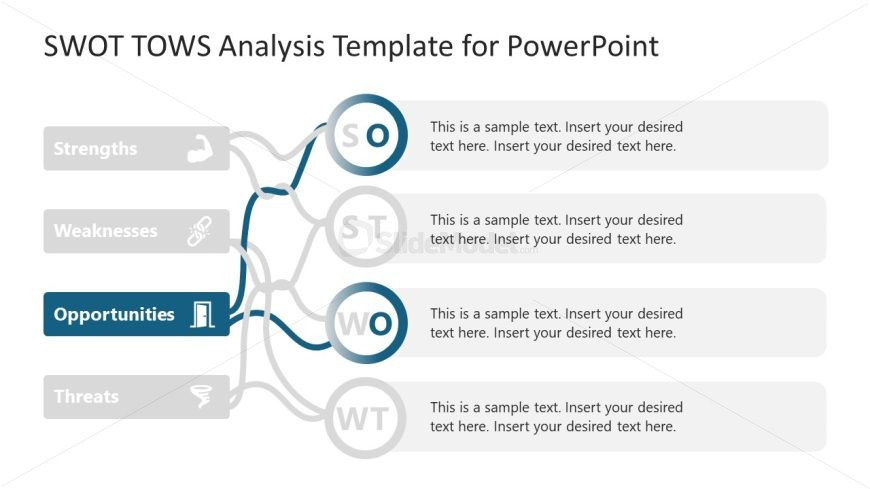 SWOT TOWS Template Slide