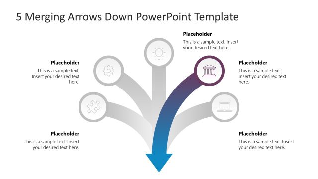 5 Merging Arrows Diagram Slide