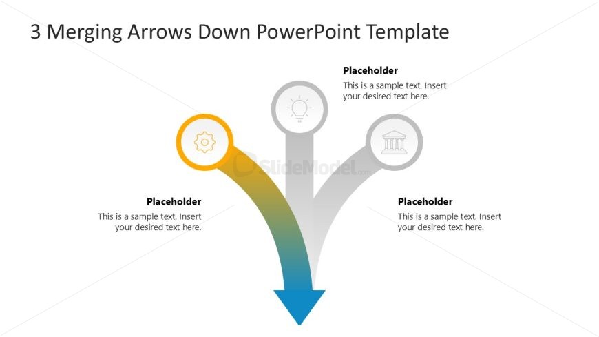 Customizable 3 Merging Arrows Down Template