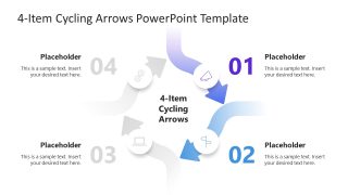 4-Item Cycling Arrows Template for Presentation 