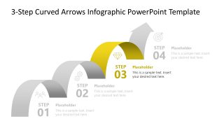 4-Step Curved Arrows Infographic PPT Slide 