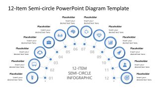 12-Item Semi-circle Infographic Presentation Diagram 