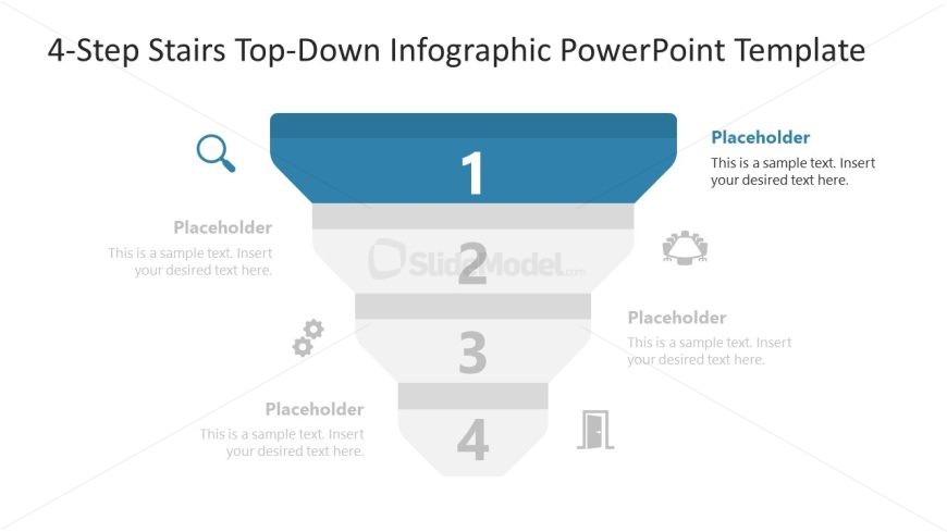 4-Step Stairs Top-Down Template for PowerPoint
