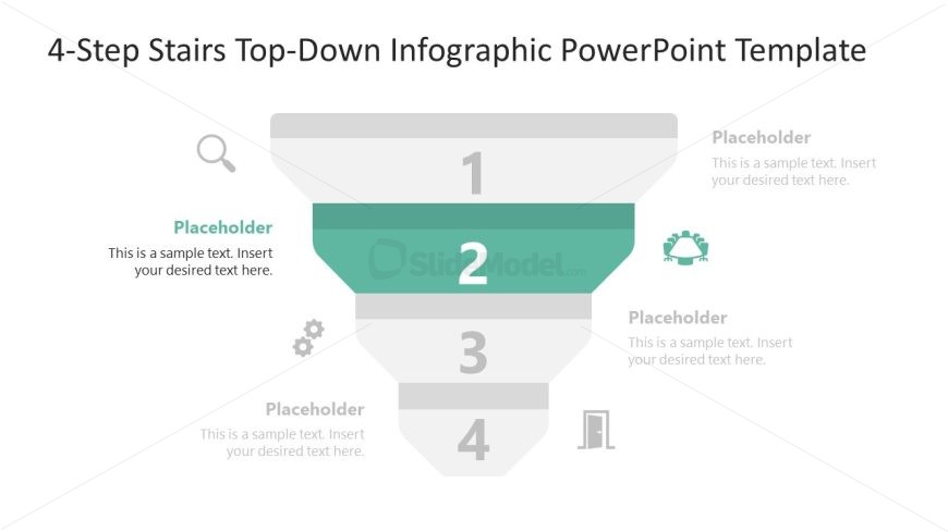 4-Step Stairs Top-Down Template for Presentation