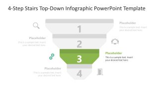 4-Step Stairs Top-Down Template Slide 