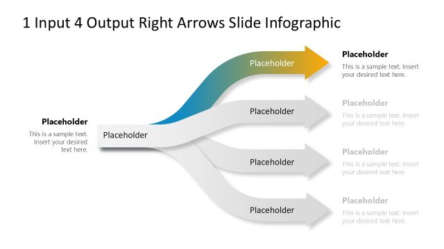 Focus Slide for Point 1 – Input Output Right Arrows PPT Template