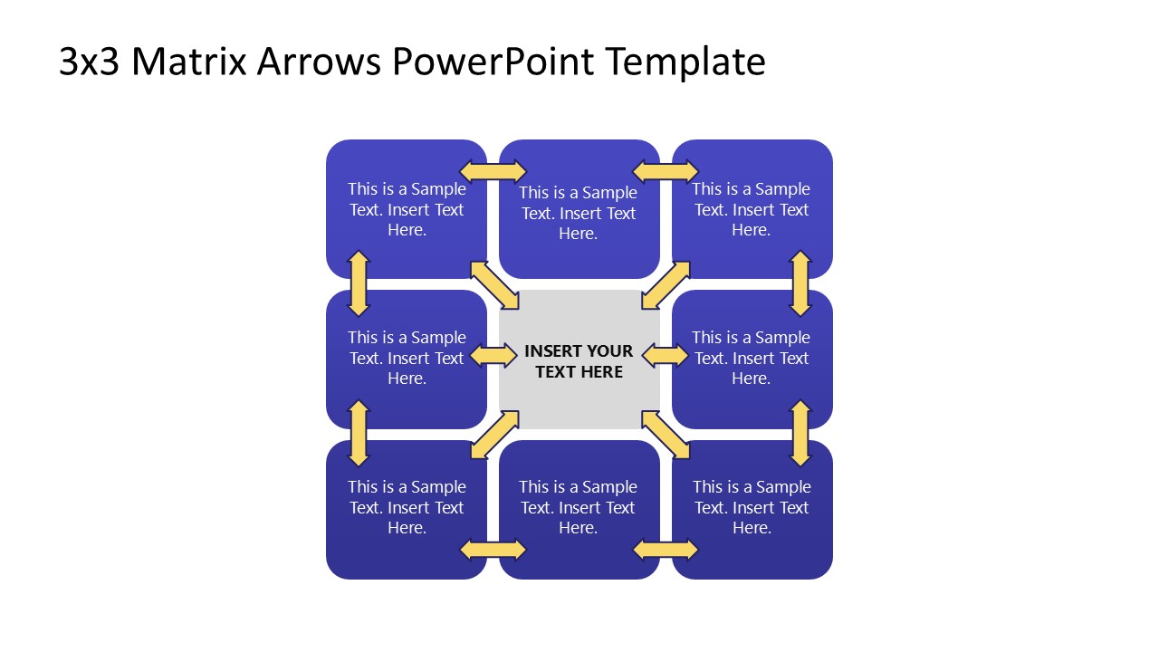 Editable 3x3 Matrix Arrows PPT Template