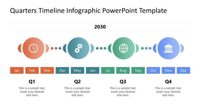 Customizable Quarters Timeline Infographic PPT Template