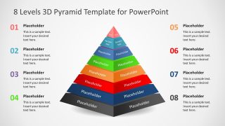 8 Levels 3D Pyramid Template Layout with Text 