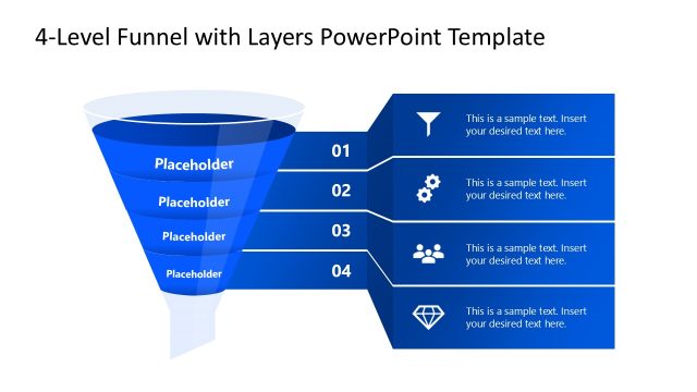 4-Level Funnel with Layers PowerPoint Template