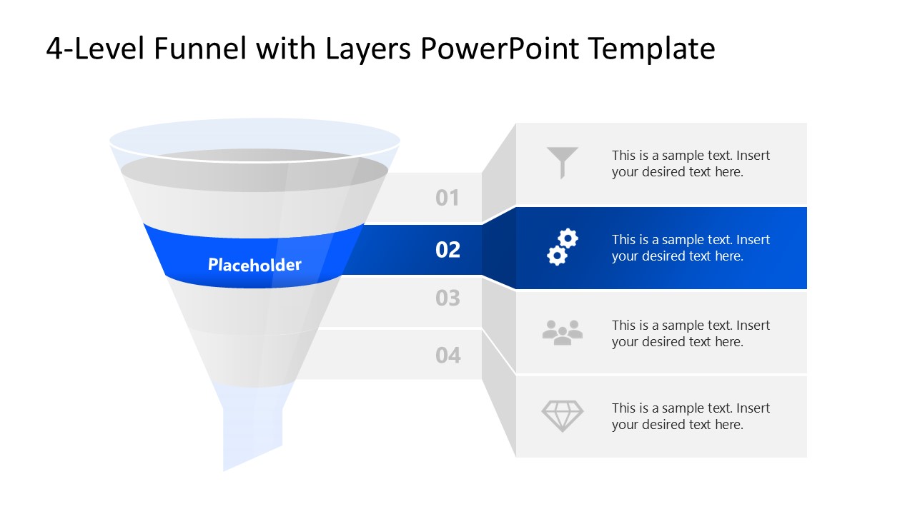 4-Level Funnel with Layers PowerPoint Template