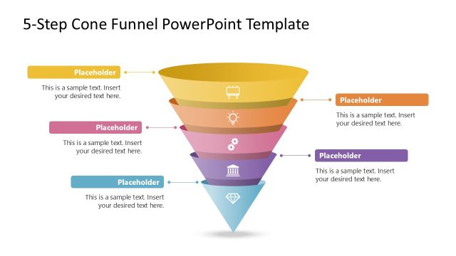 5-Step Cone Funnel PowerPoint Template