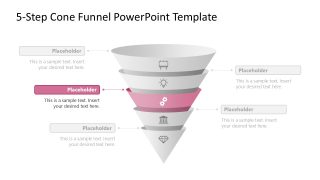 Step 3 Spotlight Slide - 5-Step Cone Funnel Diagram
