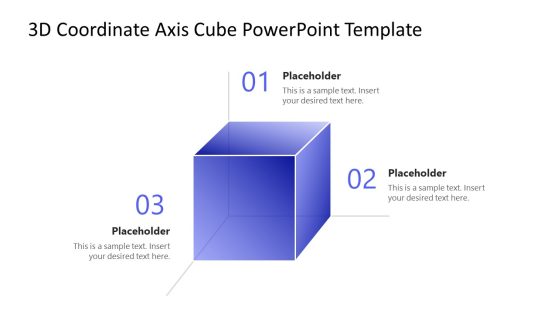 3D Coordinate Axis Cube Slide PPT Template