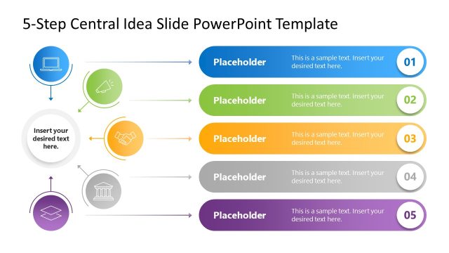 5-Step Central Idea PowerPoint Template
