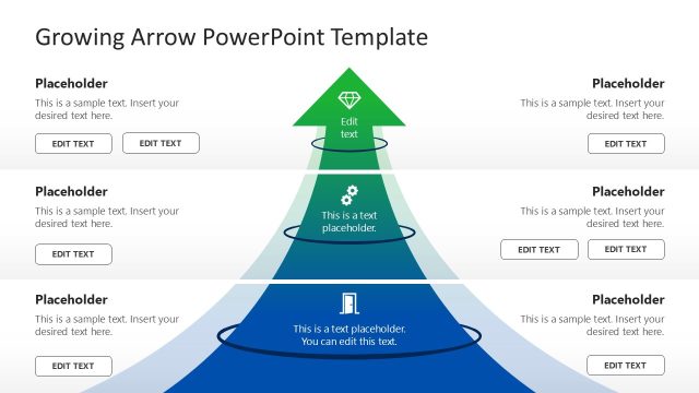 Editable Growing Arrow PPT Slide Template