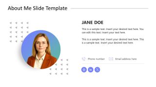 Simple About Me Template Presentation Slide 