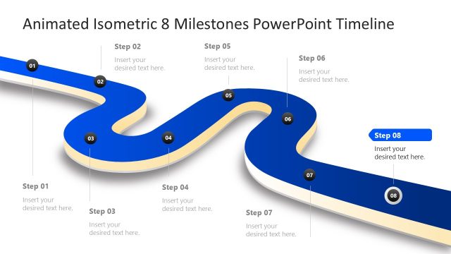 Isometric 8 Milestones Timeline Presentation Template
