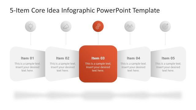 Step 3 Slide – 5-Item Core Idea Infographic Template for PowerPoint
