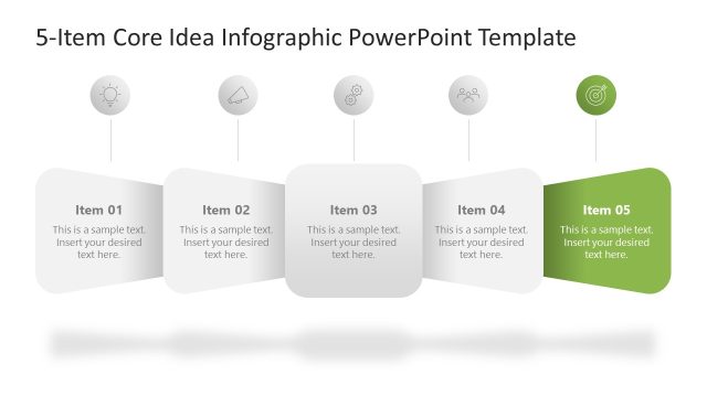 5-Item Core Idea Infographic Presentation Design with Focus Effect