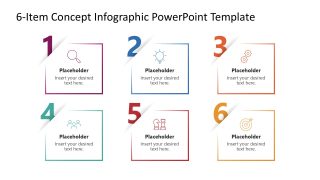 Editable 6-Item Concept Infographic PPT Template