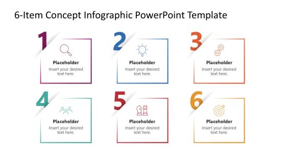 Editable 6-Item Concept Infographic PPT Template