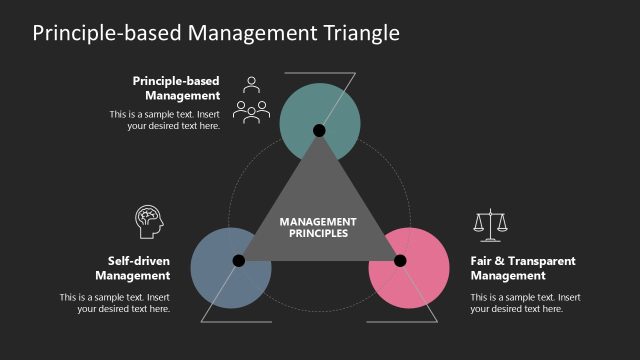 Customizable Principle-based Management Triangle PPT Template
