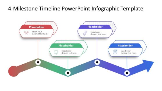 4-Milestone Timeline Presentation Infographic Layout 