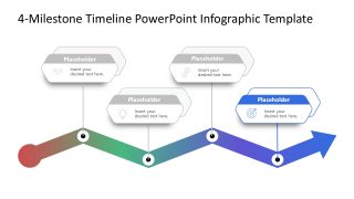 4-Milestone Timeline Diagram with Spotlight Effect 