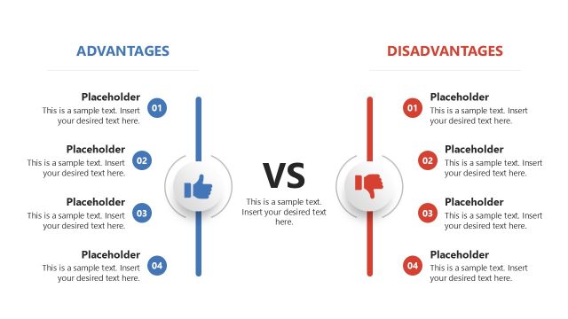 Advantages vs Disadvantages Template for PowerPoint