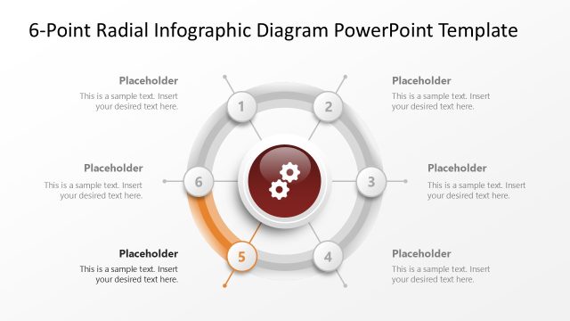 6-Point Radial Diagram PPT Slide Template