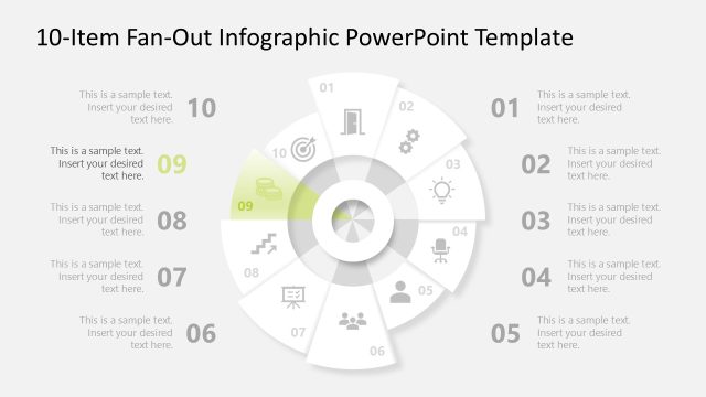 Creative 10-Item Fan-Out Infographic Slide Design