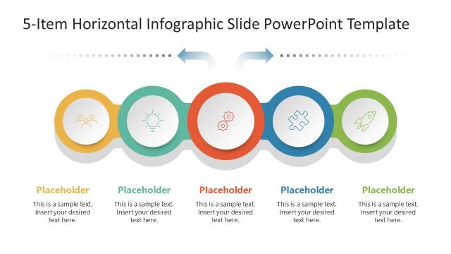 Editable 5-Item Two-Side Horizontal Diagram Template