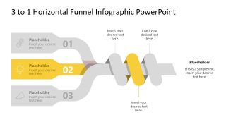 Customizable 3-to-1 Horizontal Funnel Infographic PPT Template