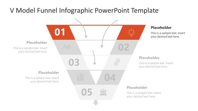 5-Level V Model Funnel Infographic Presentation Template