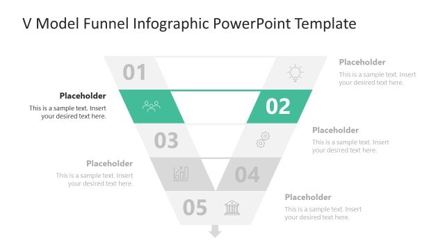 Engaging 5-Level V Model Funnel Infographic Template