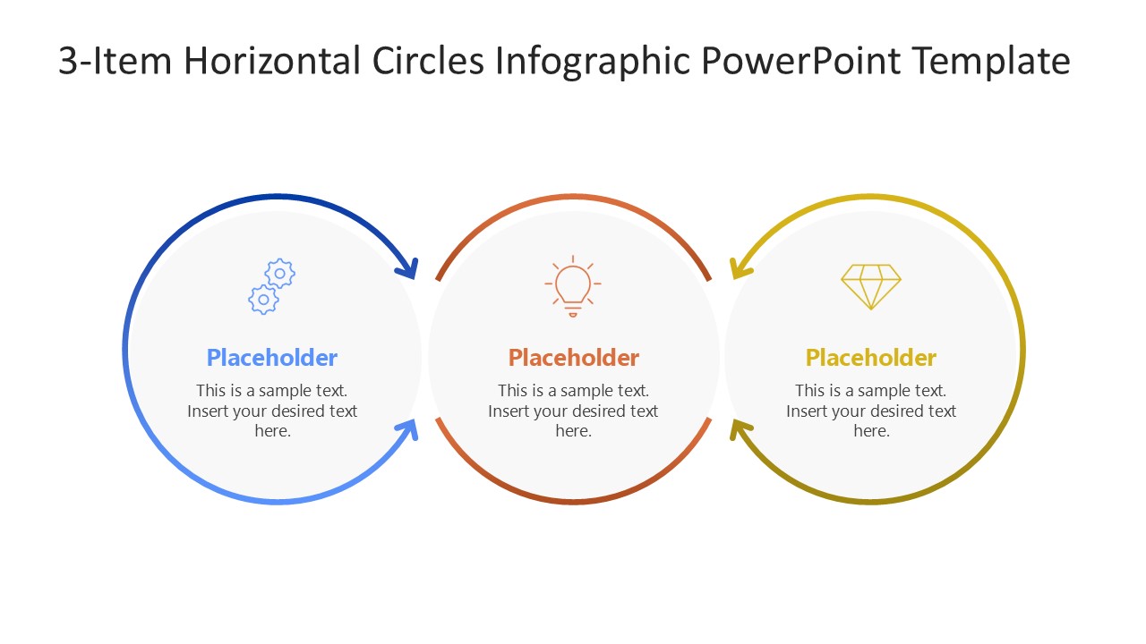 3-Item Horizontal Circles Diagram Template