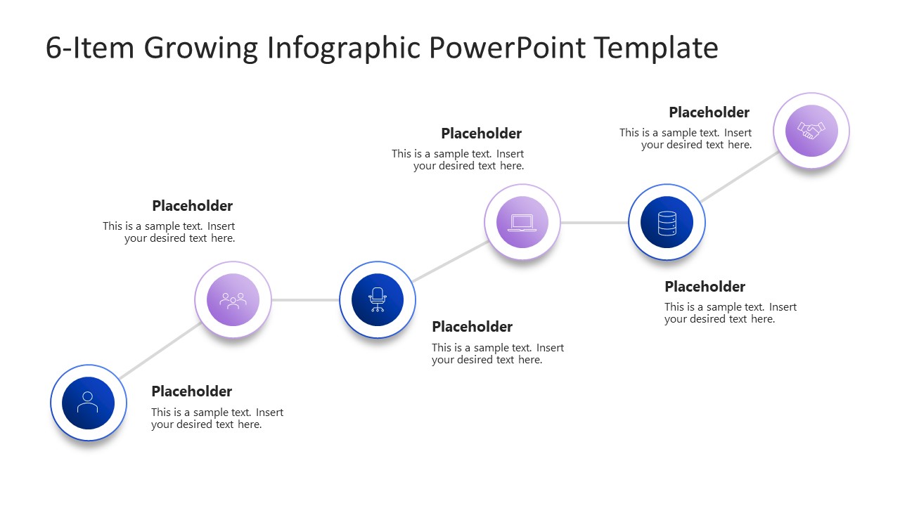 6-Point Growing Infographic Slide with White Background 