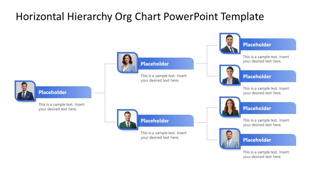 Editable Hierarchical Org Chart PPT Slide Template - SlideModel