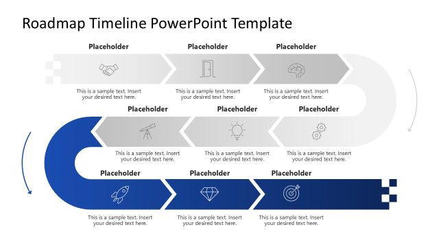 Roadmap Timeline Template with Curved Diagram