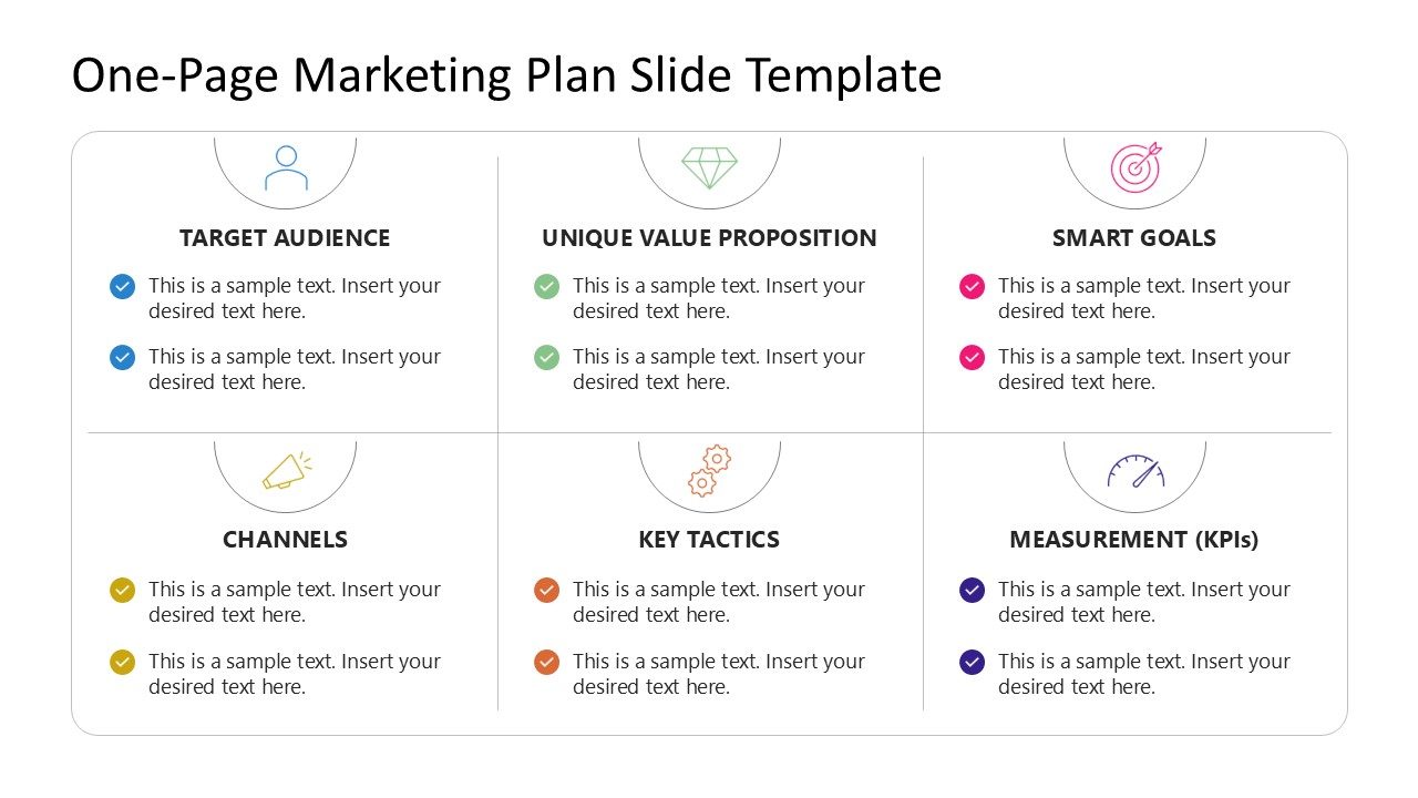 One-Page Marketing Plan Slide PowerPoint Template