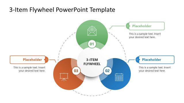 3-Item Flywheel Diagram PowerPoint Template