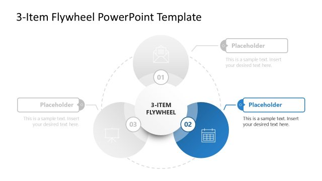 3-Item Flywheel Diagram Template for PowerPoint