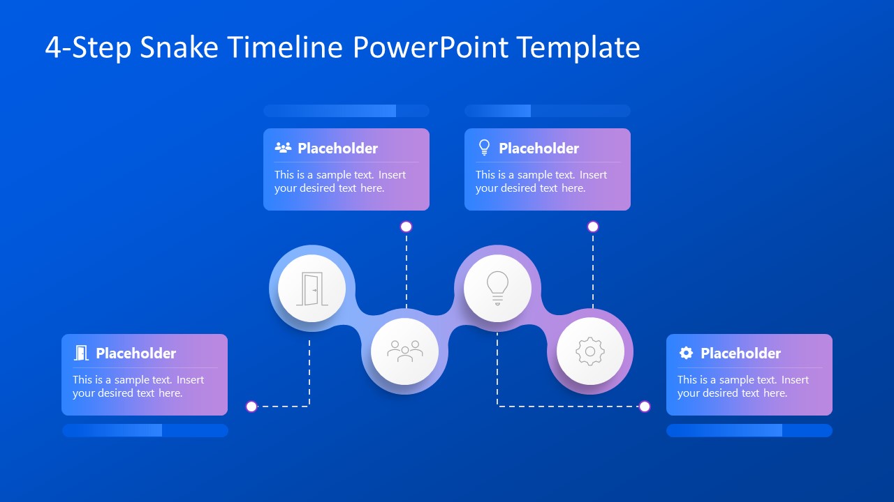 4-Step Snake Timeline PowerPoint Template