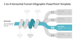 1-to-4 Horizontal Interlaced Funnel PPT Layout 