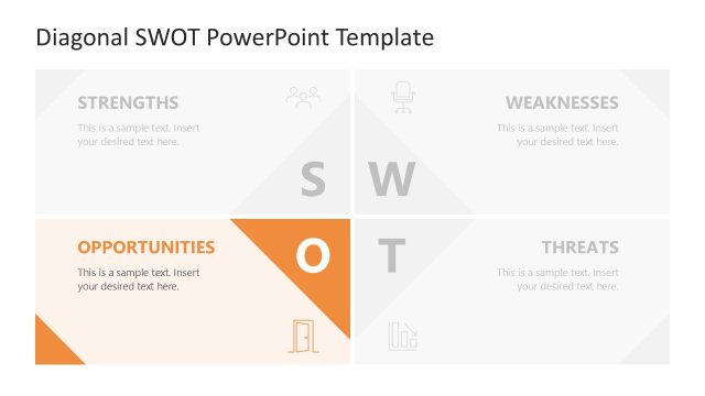 Diagonal SWOT Analysis Template Slide for Opportunities
