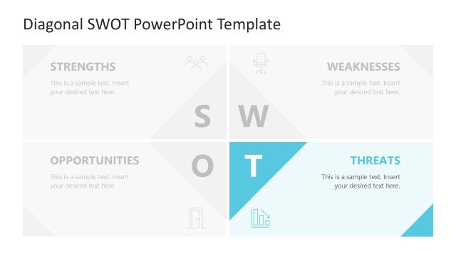 Threats Slide – Diagonal SWOT Analysis PowerPoint Template